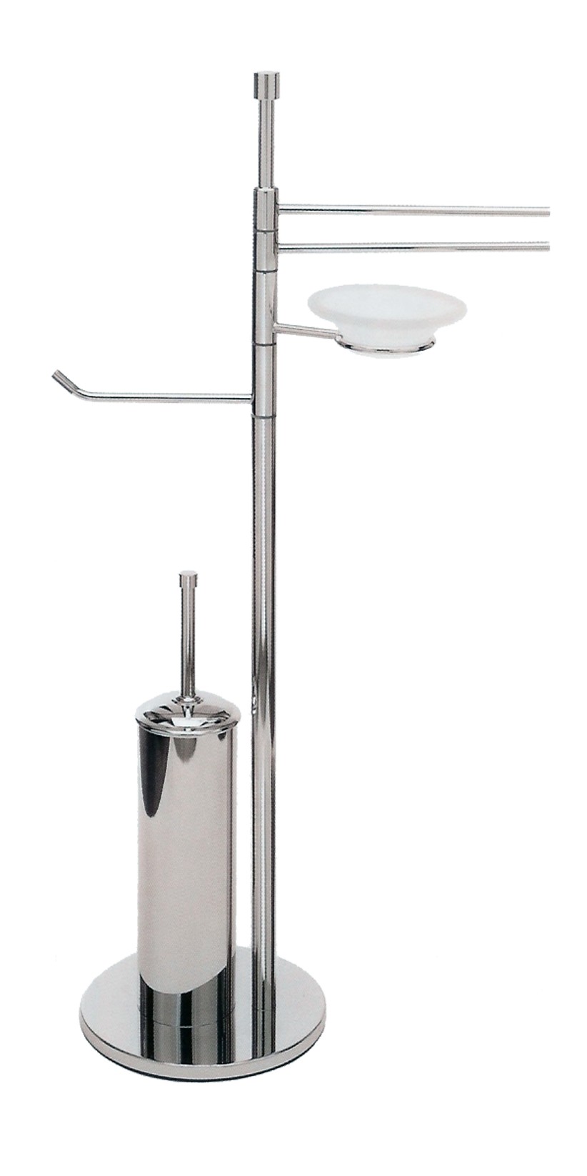 Piantana Porta Scopino, Porta Rotolo, Porta Saponetta e Porta Salviette Bidet a 2 Aste Piantana Porta Scopino, Porta Rotolo, Porta Saponetta e Porta Salviette Bidet a 2 Aste