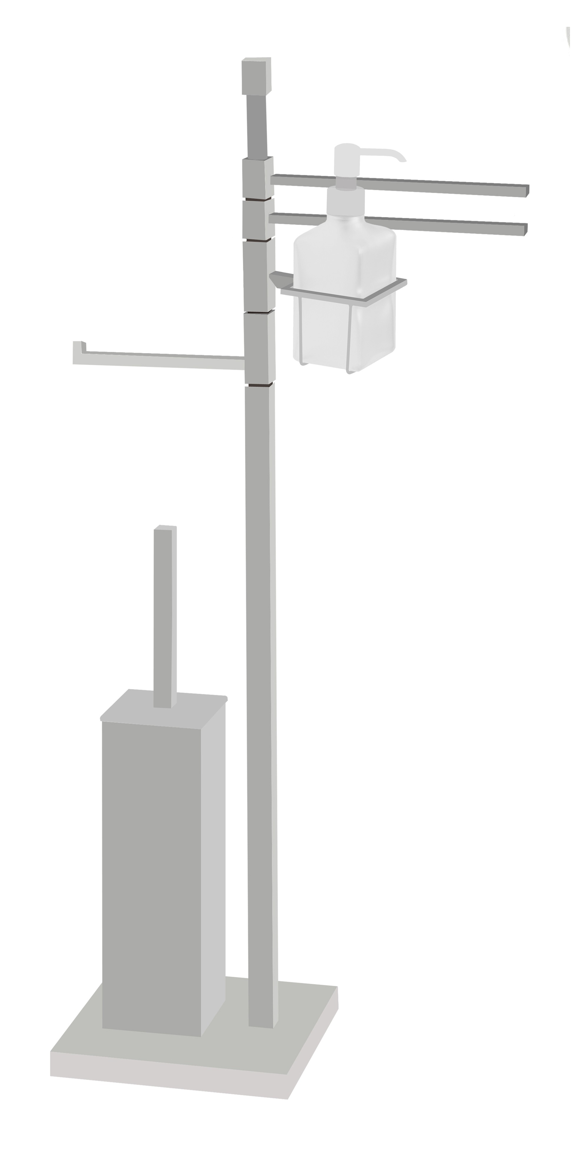 A_514d/Q2_Piantana porta scopino & Salviette & Rotolo & Dispenser