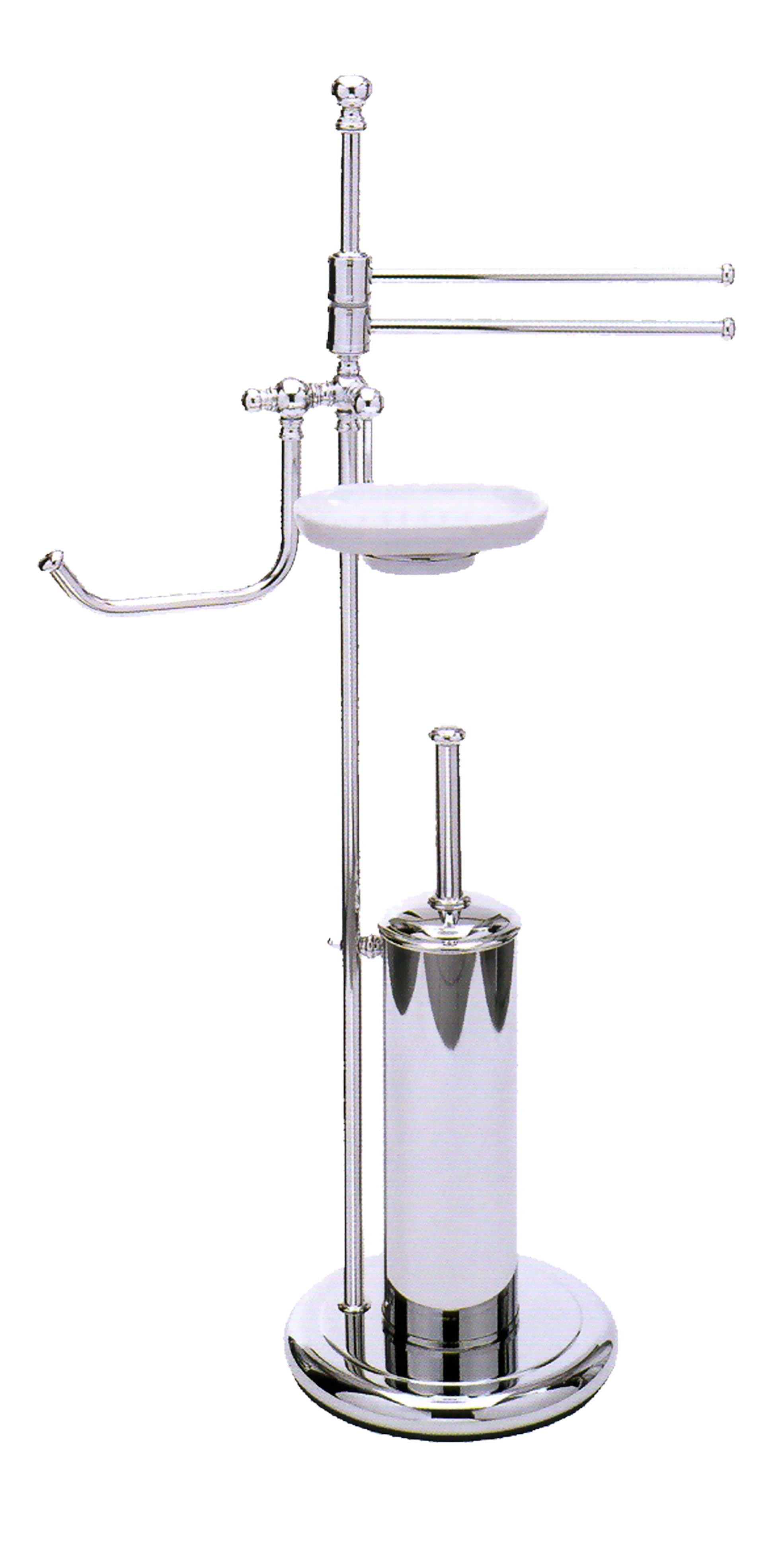 A 114_Piantana con Scopino & Rotolo & Sapone & Salviette